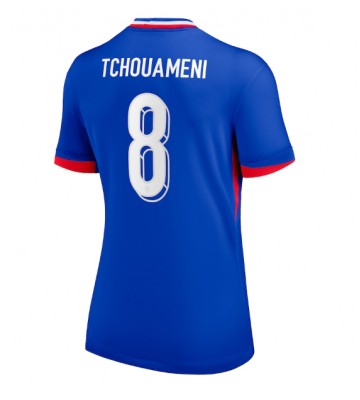 Frankrike Aurelien Tchouameni #8 Hemmatröja Kvinnor EM 2024 Kortärmad